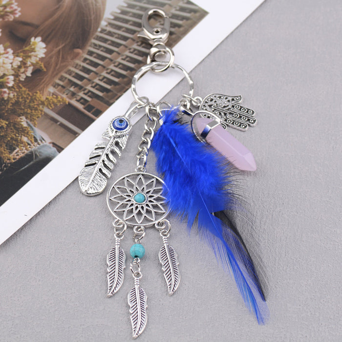 Wholesale Bohemian Dreamcatcher Keychain Pendant Alloy Car Key Accessory MOQ≥5