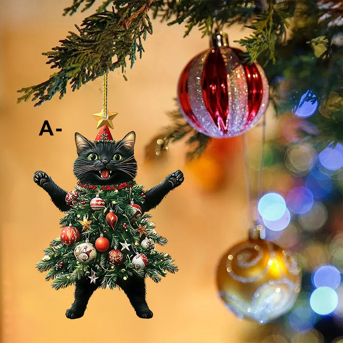 Wholesale Christmas wear Christmas tree kitten suitable for keychain bag car backpack pendant