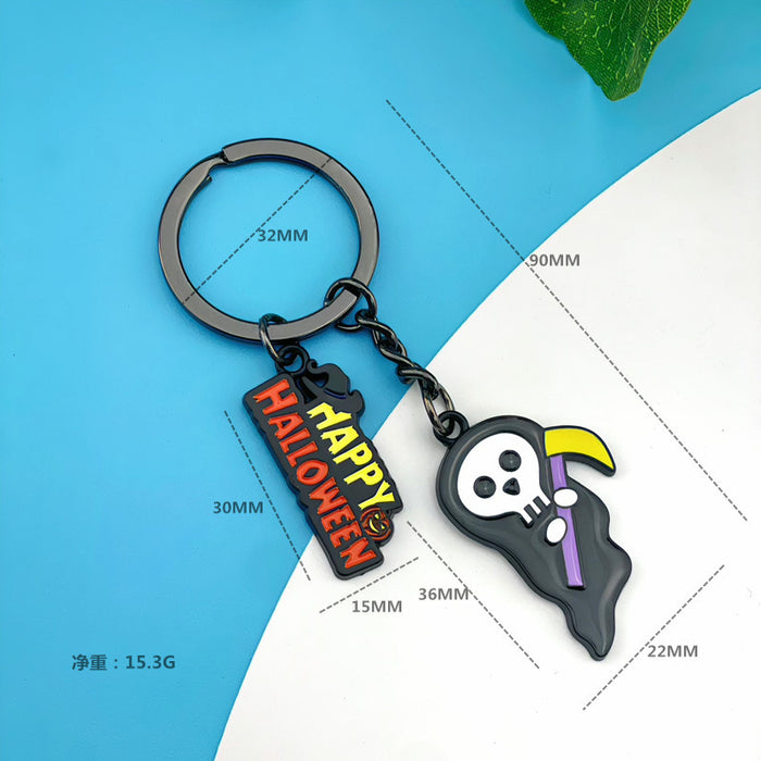 Wholesale Halloween Metal Ghost Pumpkin Keychain Boutique Resale Accessory