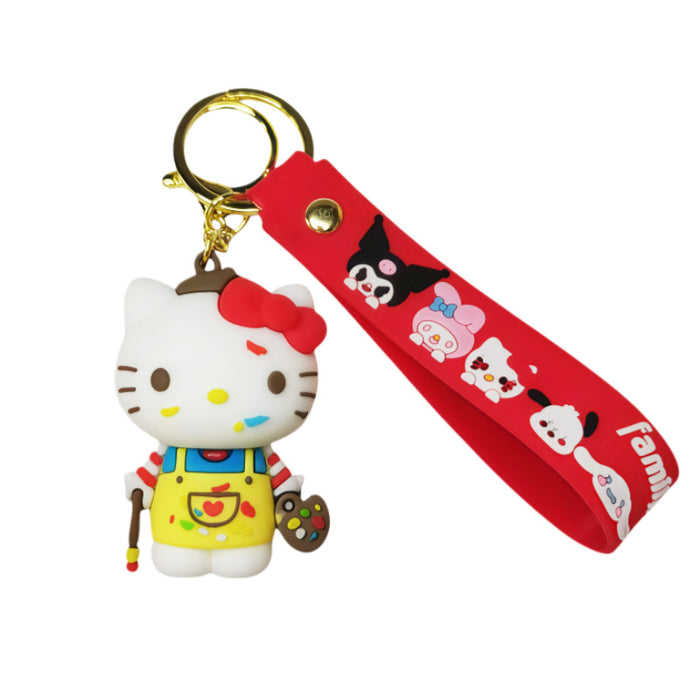 Wholesale Metal Cartoon Cat Keychain Gift Bag Charm for Birthday Business Gifts MOQ≥2