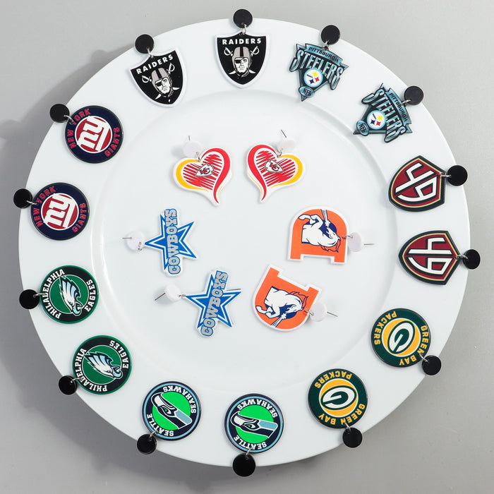 Wholesale Football League Exaggerated Earrings