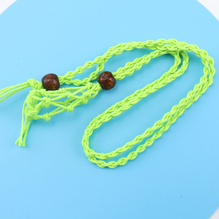 Wholesale Adjustable retractable mesh bag DIY hand woven pendant necklace