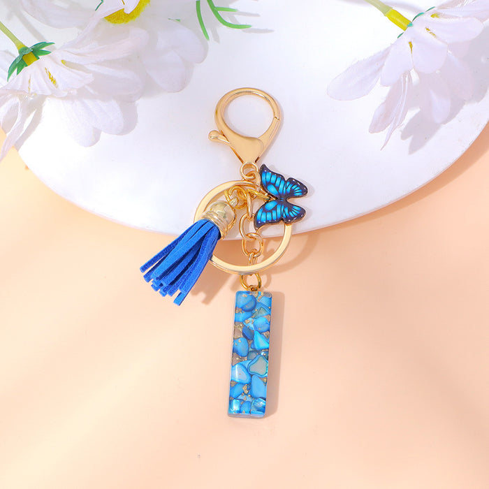 Wholesale Letter Keychain Tassel Butterfly Girl Bag Pendant