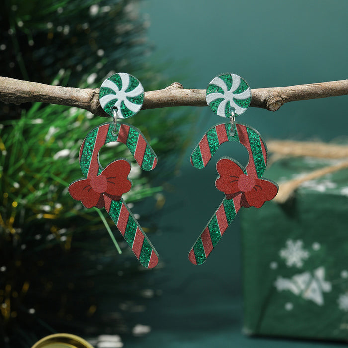 Wholesale Christmas tree earrings love acrylic earrings