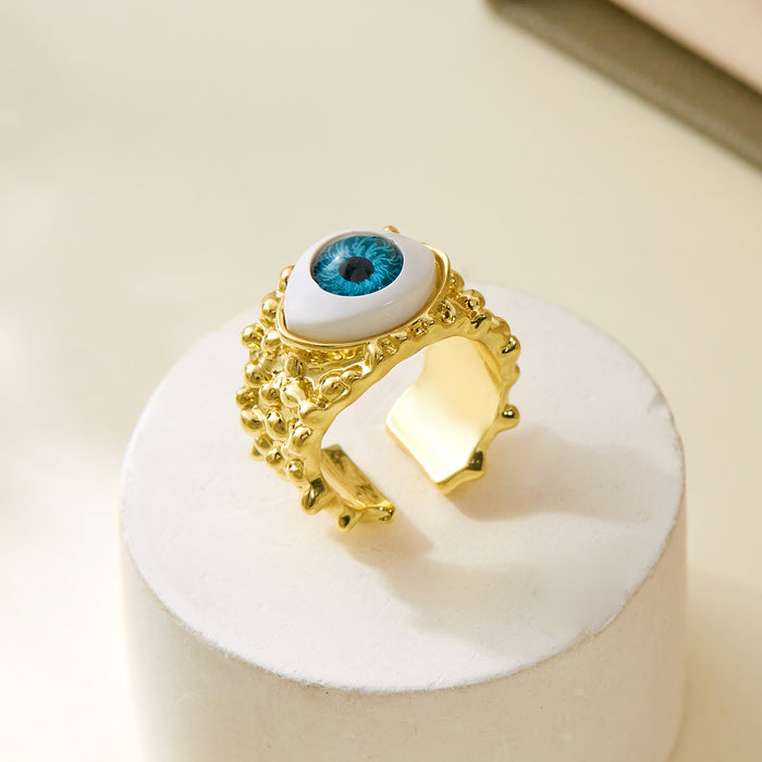 Wholesale blue eyes ring fashion grain eyes devil's eye opening adjustable ring
