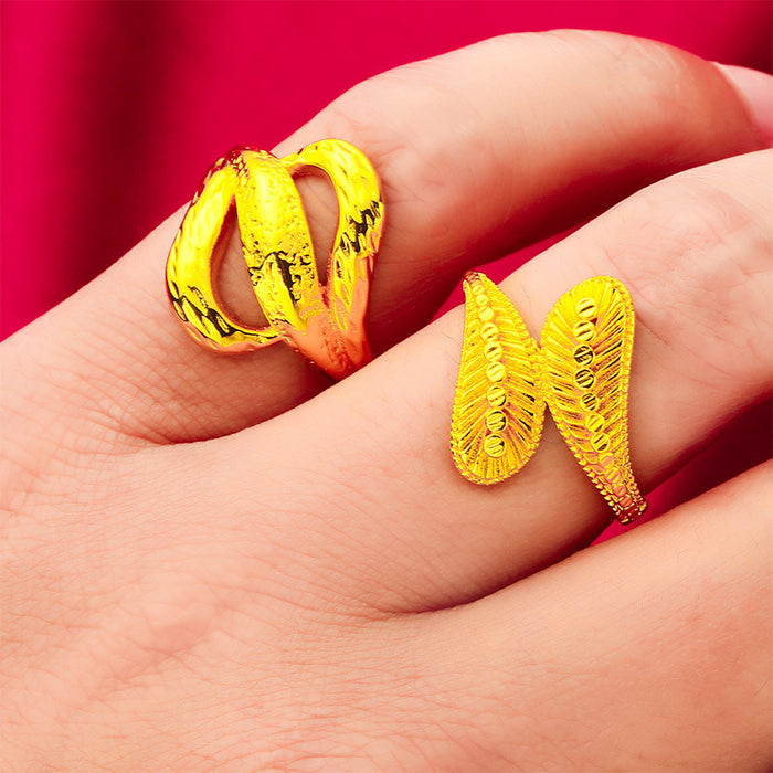 Wholesale Fashion Open Leaf Ring Women's Fashion Accessories Feather Ring