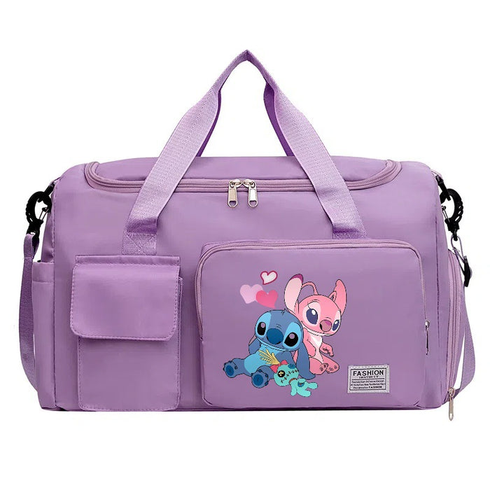 Wholesale Cartoon Printed Fitness Bag with Shoe Storage Large Capacity Duffel Bag Sports Portable Shoulder Bag Travel Bag