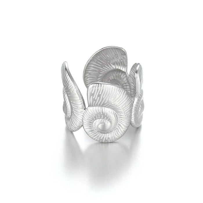 Wholesale Pleated starfish pearl open ring   a luxurious and sophisticated stainless steel bracelet