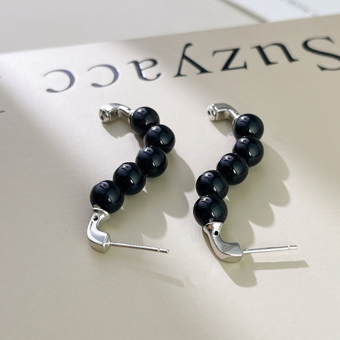 Wholesale Original New Product Earrings Full Body Pure Silver Ear Buckle High End Feeling Light Luxury Wind Agate Earrings Wholesale