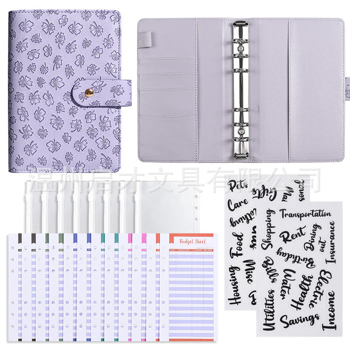 Wholesale Binder Customized Hand Ledger Leather Pu Loose-Leaf Cash Budget Ledger