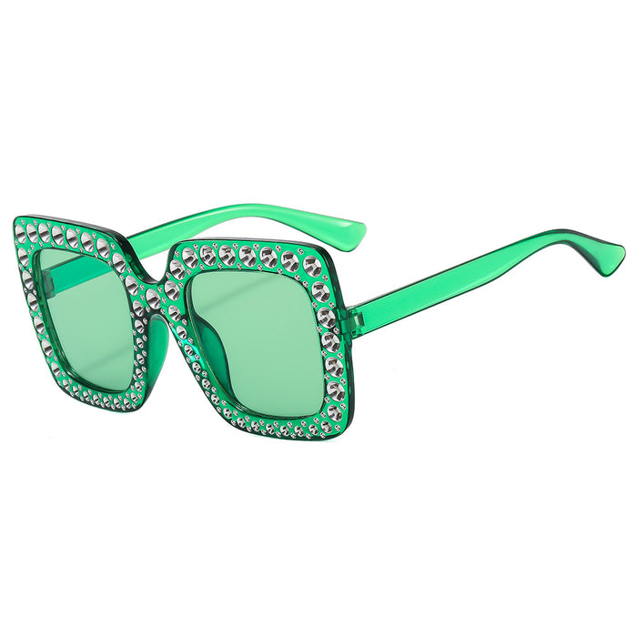Wholesale Square Rhinestone Disco Sunglasses