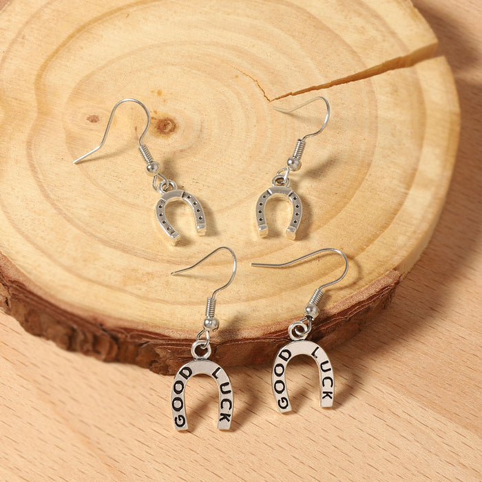 Wholesale Western Cowboy Style Geometric Letter U-Shaped Tassel Earrings Earrings