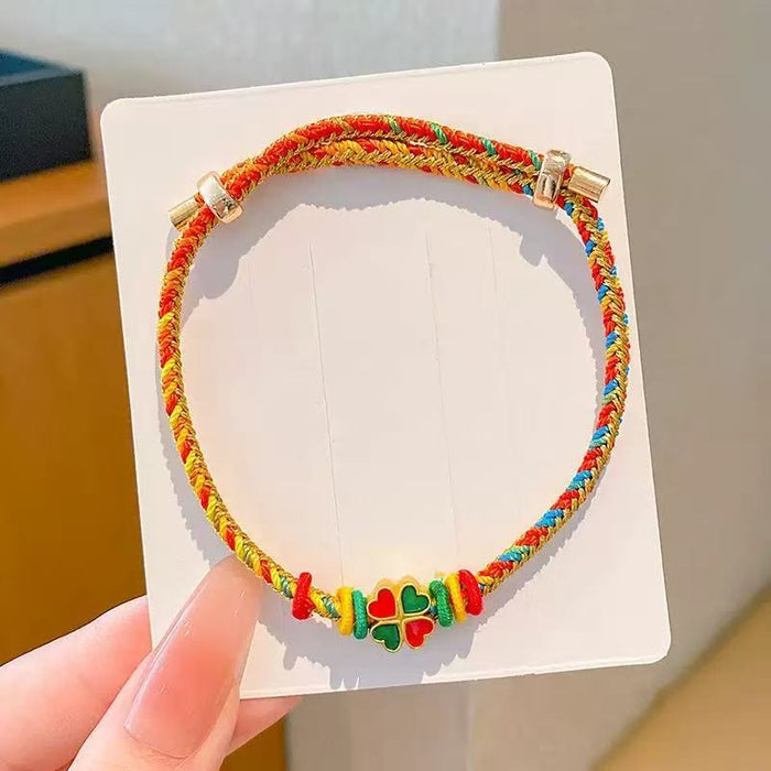 Wholesale colorful rope children hand woven red rope five color bracelet