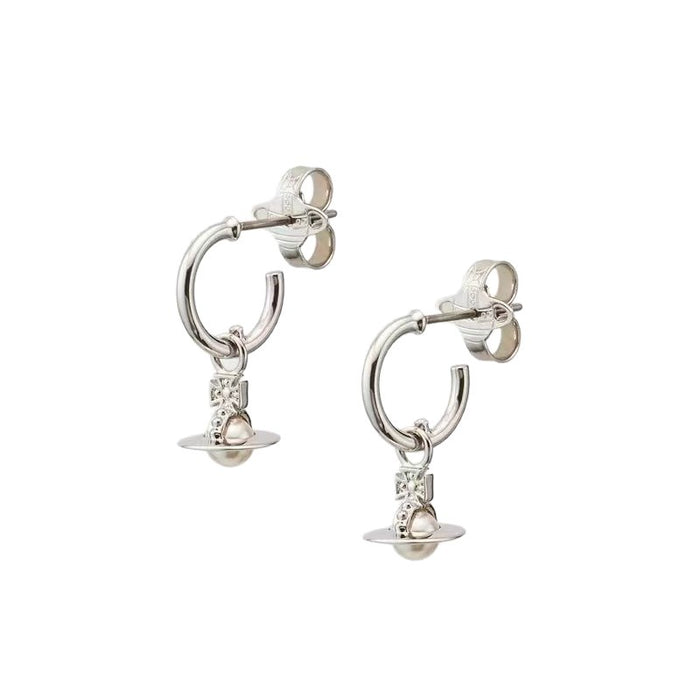 Wholesale Fashion Saturn Small Pearl Hoop Earrings