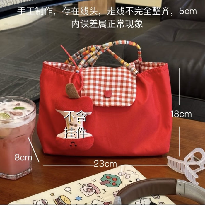 Wholesale Denim Portable Small Storage Bag Underarm Bag Black Plaid Shoulder Bag