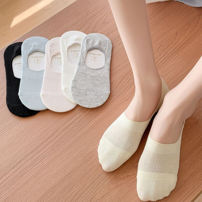 Wholesale Basic vertical silicone anti slip invisible socks, versatile and comfortable, thin socks
