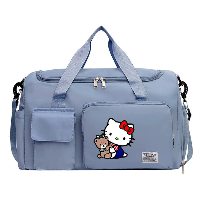Wholesale  Cartoon Printed Fitness Bag with Shoe Storage Large Capacity Duffel Bag