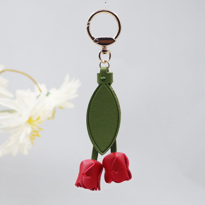 Wholesale tulip keychain cute personality car key bag pendant