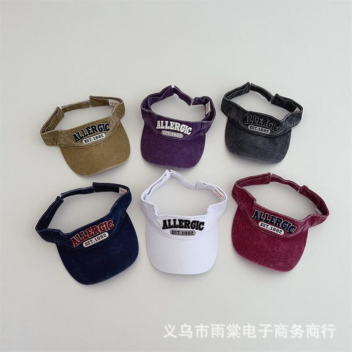 Wholesale Children's Empty Top Hat Simple Letter Sun Hat