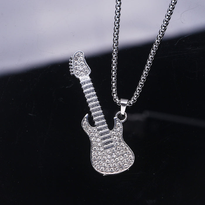 Wholesale Stainless Steel Guitar Pendant Necklace JDC-NE-Zheq003