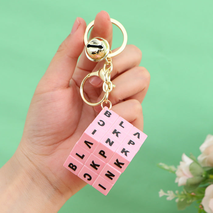 Wholesale Black Letter Keychain Pendant Trendy Puzzle Keychain Resale Car Key Accessory