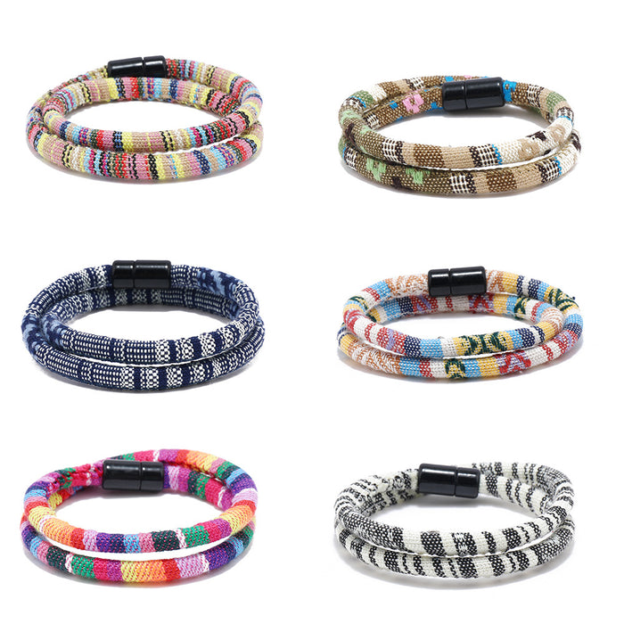 Wholesale Ethnic Style Men and Women Bracelet Colorful Fabric JDC-BT-XH028