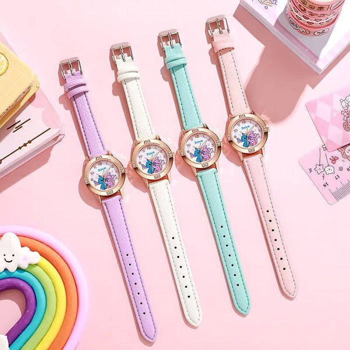 Wholesale Diamond Studded Leather Strap cartoon Watch Women's Quartz