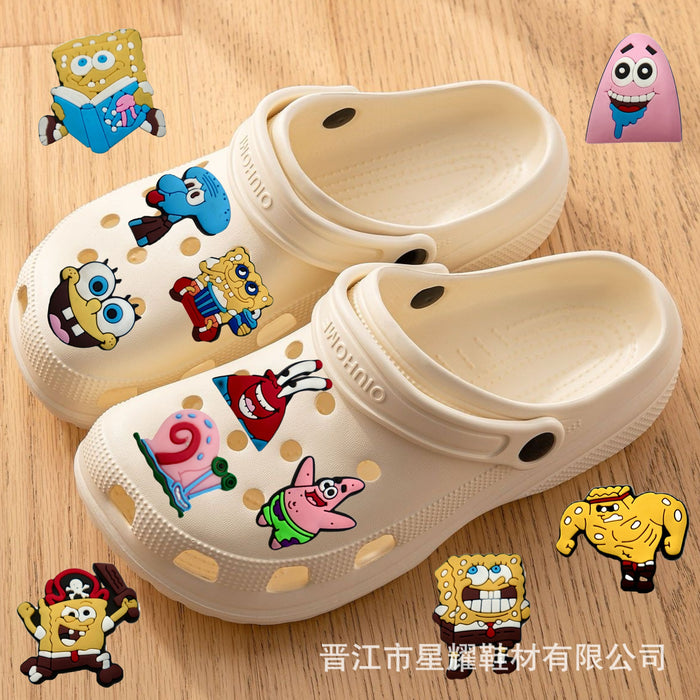 Wholesale 100pcs Cartoon PVC hole shoe buckle decoration accessories DIY detachable soft rubber shoe flower