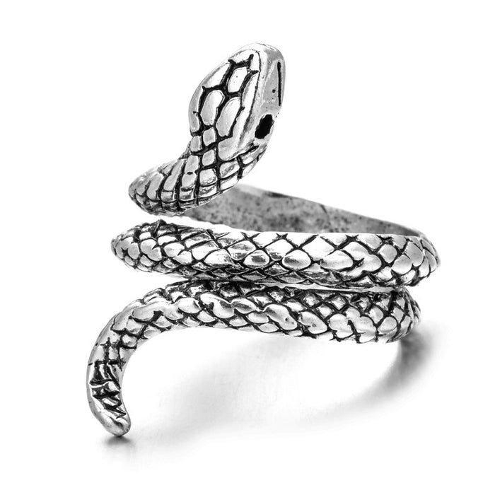 Wholesale European and American Style Personality Snake Ring Cool Ring Retro Open Eye Snake Ring JDC-RS-NH003