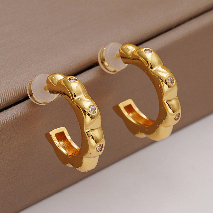 Wholesale New exaggerated geometric gold silver earrings with fashionable and simple temperament, versatile earrings and earrings