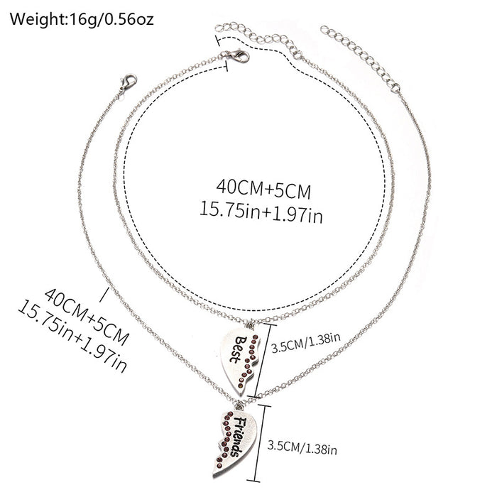 Wholesale Jewelry Fashion English Letter Pendant Versatile Love Couple Double layered Stacked Necklace