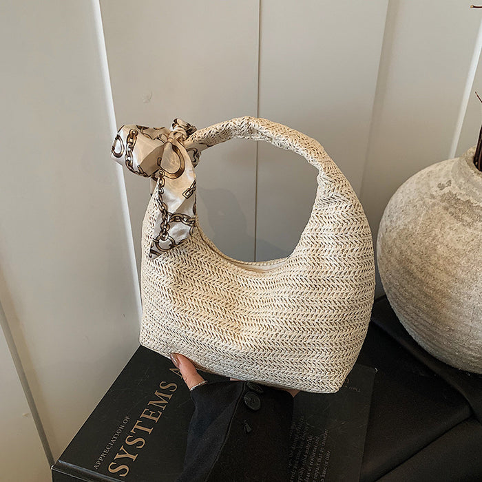 Wholesale New straw woven handbag, fashionable handbag, women's bag, versatile single shoulder diagonal cross bag