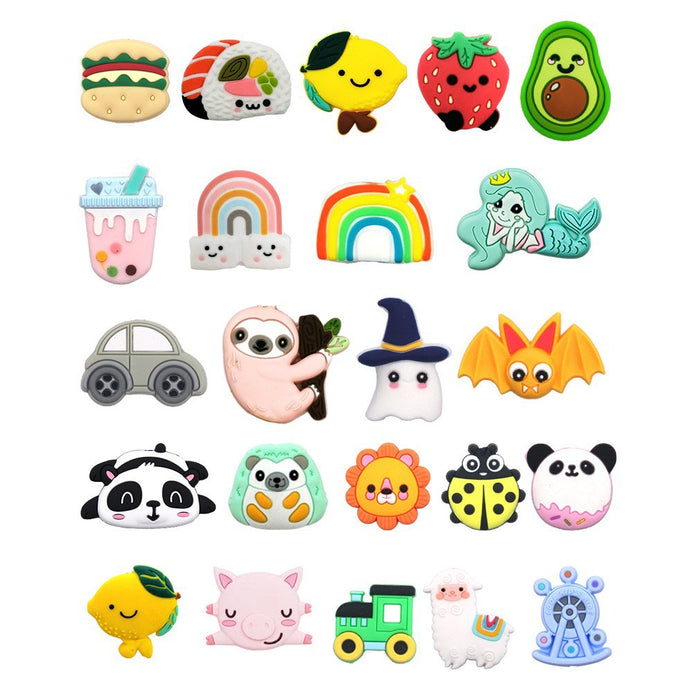 Wholesale  Silicone Beads DIY Kidsren' s Beaded Pen Loose Bead Accessories Food Grade Silicone Beads