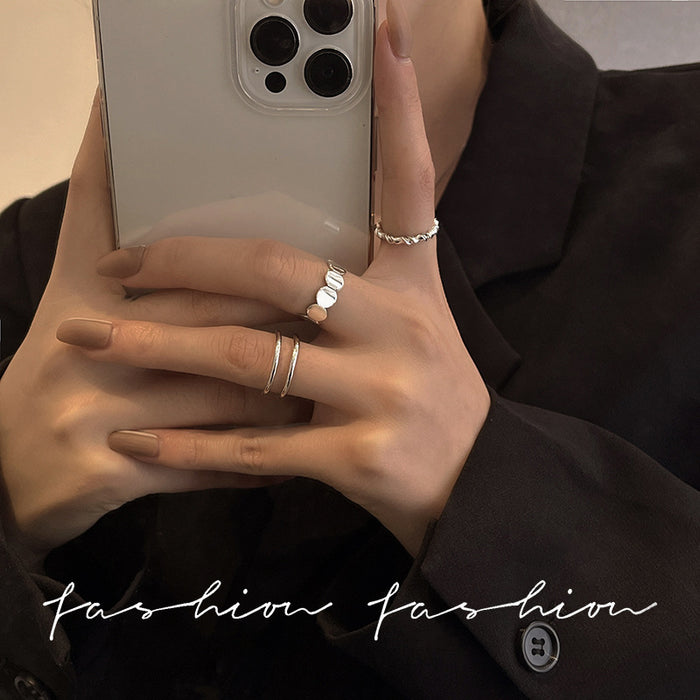 Wholesale Double layered fashionable ring for women with versatile temperament, metal circle index finger ring