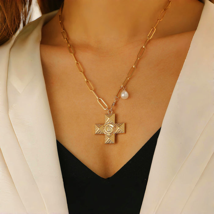 Wholesale Design a threaded cross necklace with a sense of luxury, individuality, versatility, and high-end feel. It is a collarbone chain