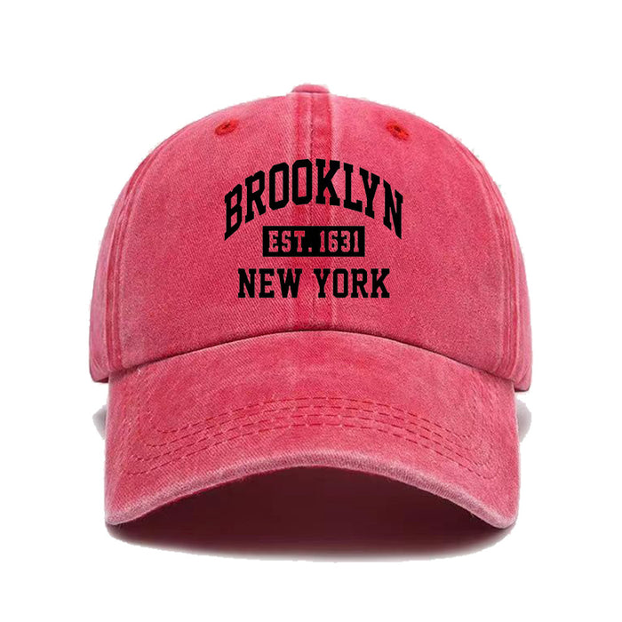 Wholesale New washed letter embroidered duck tongue hat, fashionable and personalized sun shading baseball cap