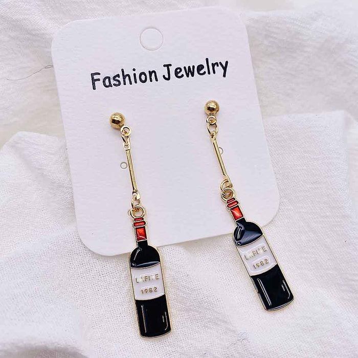 Wholesale Cartoon Beverage Alloy Oil Drop Earrings JDC-ES-Susheng002