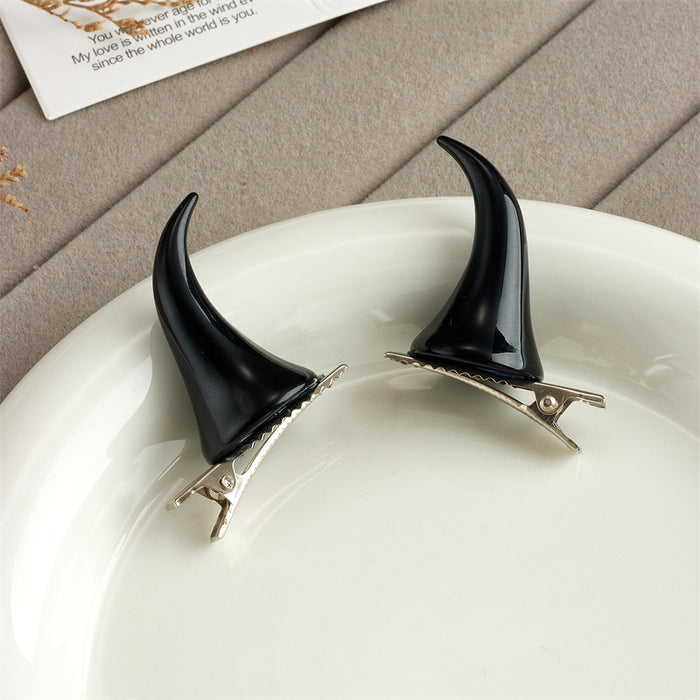 Wholesale  Little Devil Horn Hairpin Hair Accessories Hairpin DIY Female Duckbill Clip High-End Cute Ins Style Exquisite