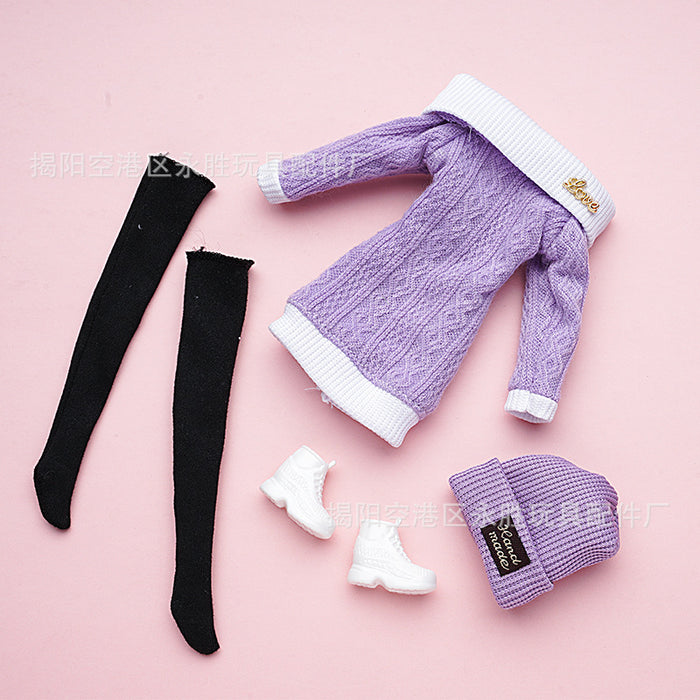 Wholesale  mini doll wool jumpsuit hat pants toy clothes