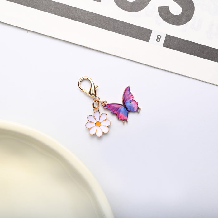 Wholesale Colorful enamel butterfly and  keychains