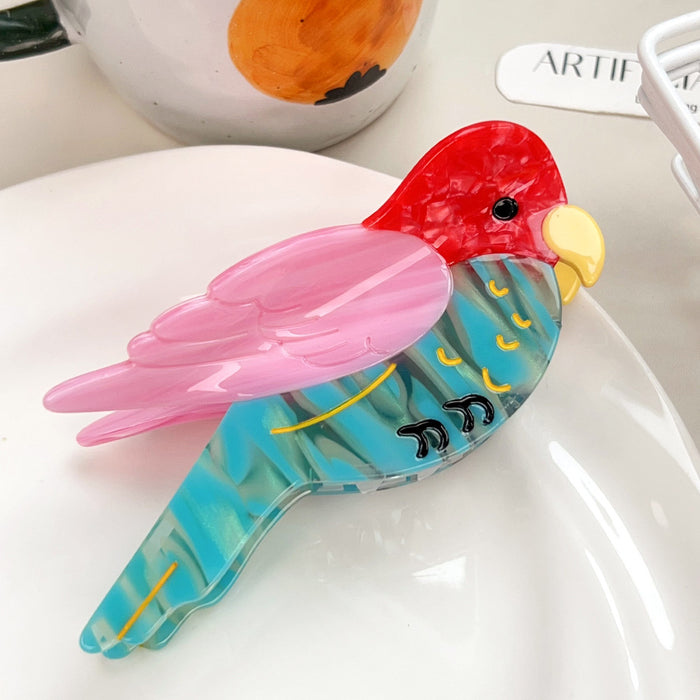 Wholesale Colorful Bird Design Handmade Acetate Shark Hair Clip