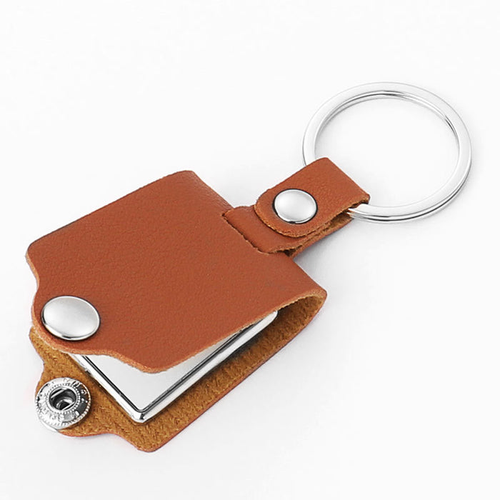 Wholesale Blank aluminum heat transfer photo keychain pendant leather color printing