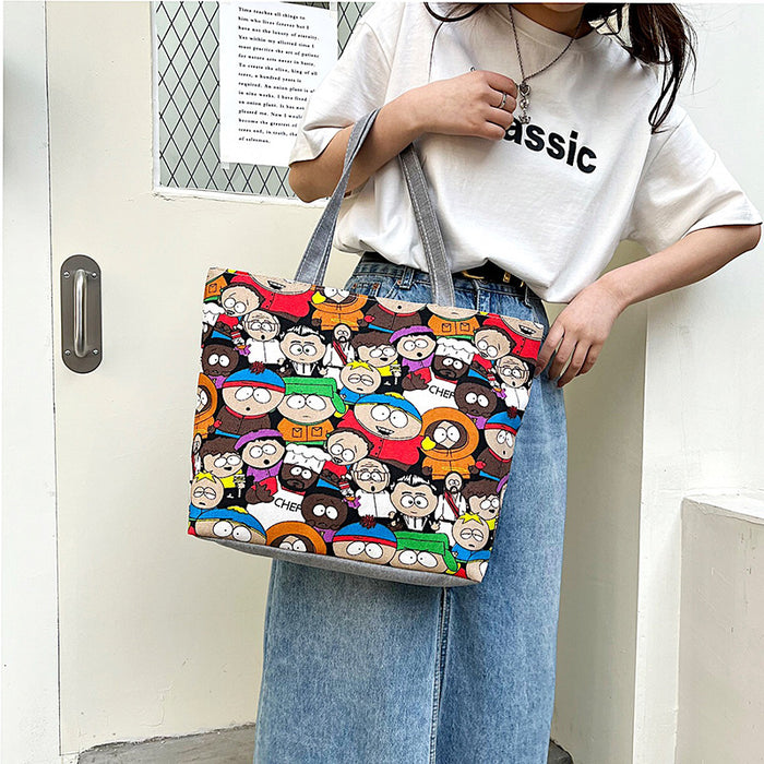 Wholesale Canvas Bag Large Capacity Women's Bag Printed Handbag Tote Large Bag Artistic Student Bag Shopping Bag