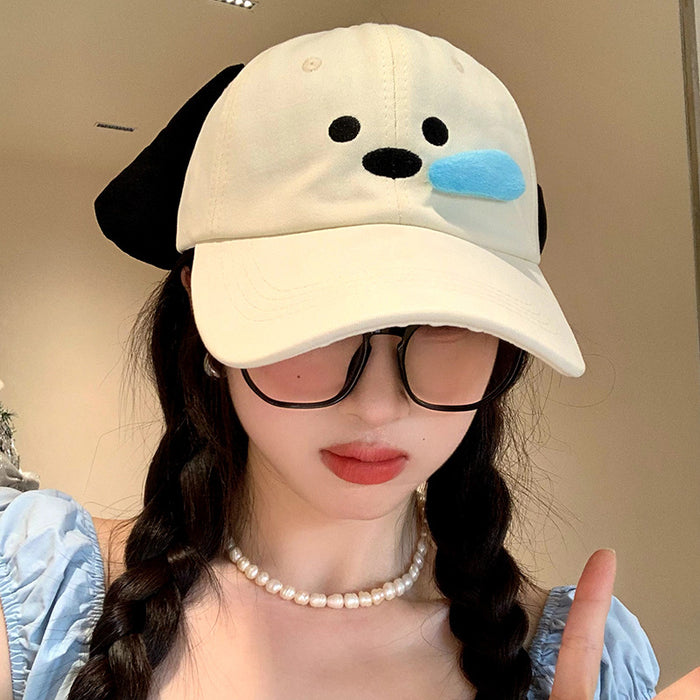 Wholesale Cute 3D Puppy Baseball Hat Outdoor Photo Sunshade Duck Tongue Hat Women's Hat