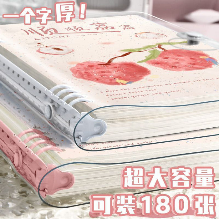 Wholesale PVC Clear Soft Cover Loose-Leaf Notebook A5 Lined Cartoon Design for Students