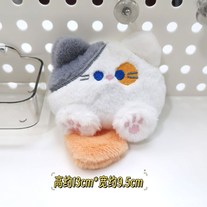 Wholesale Cartoon Squeaky Doll Pendant Cute Three-Flower Cat Doll Plush Brooch Bag Hanging Ornaments Accessories