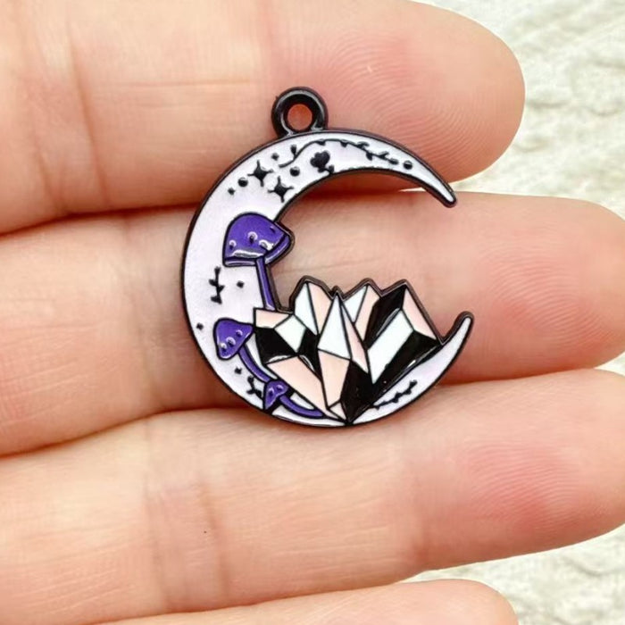 Wholesale 10pcs Dopamine Moon Tarot Alloy Resin Cat DIY Pendant Earrings Necklace Accessories Charm