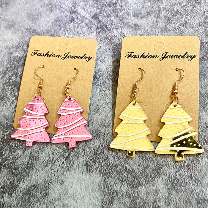 Wholesale Christmas earrings mirror acrylic snowflake wave cut earrings