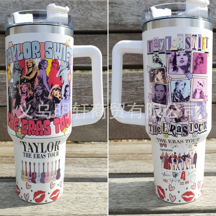 Wholesale American Singer Taylor Swift Taylor 40oz Tumbler Ice Cup with Handle Straw JDC-CUP-MingXuan002
