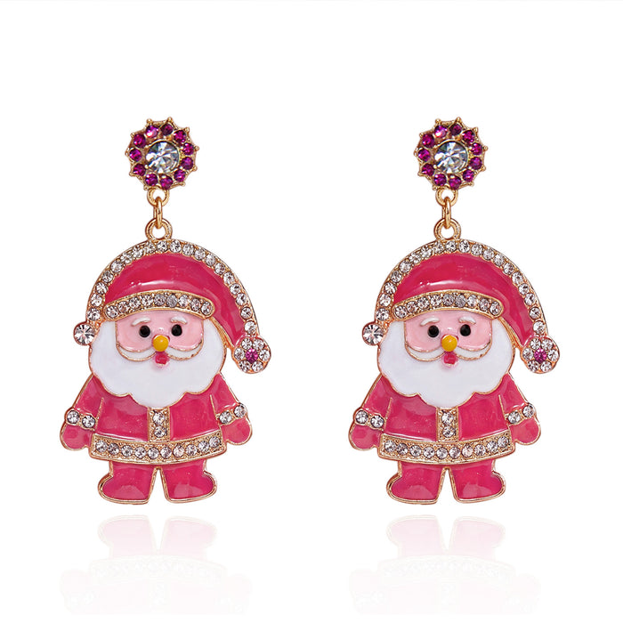Wholesale Alloy Christmas Earrings Snowman Gingerbread Candy Cane Snowflake Design Party Jewelry Accessory